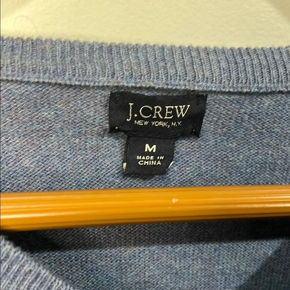 Men's J Crew blue speckled cotton V-Neck Sweater size medium